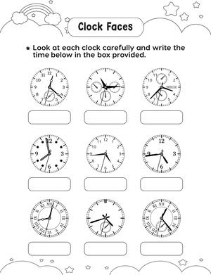 时钟表面读图练习 第5页