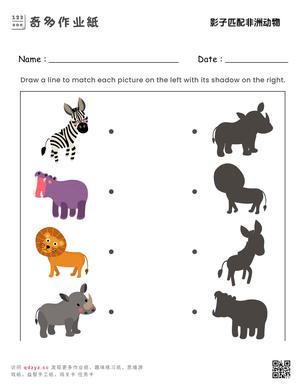 影子匹配非洲动物
