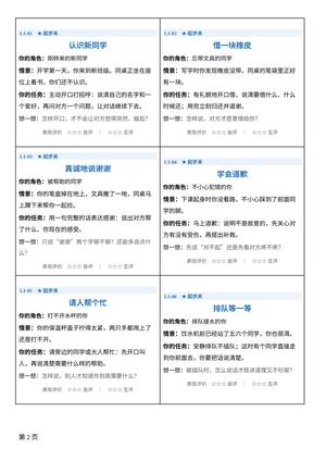 小学生情景扮演提示卡60张 第2页