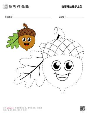 临摹并给橡子上色