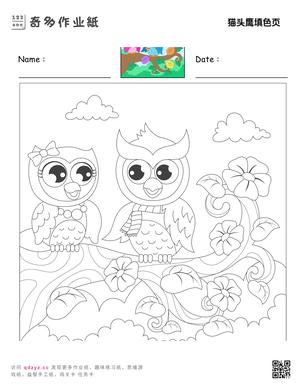 猫头鹰填色页