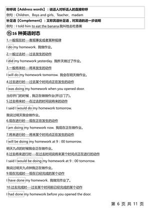 1-6年级整个英语语法体系 第6页