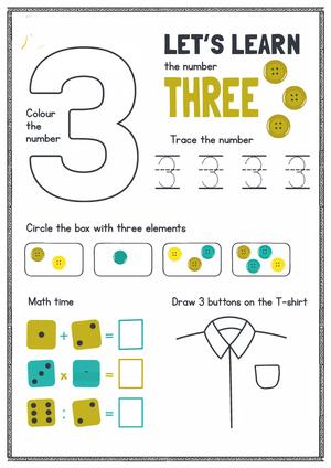 Learning Numbers Activity Book Numbers Activity Book | 幼小衔接 幼儿园 | 写数字 数字描红 | 奇多作业纸