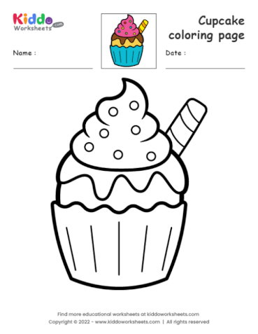 纸杯蛋糕涂色页