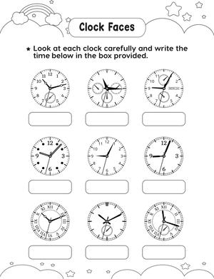 时钟表面读图练习 第2页