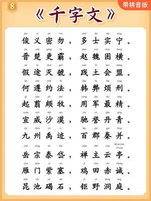 千字文 第8页