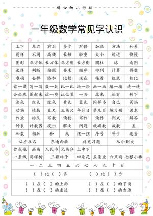 数学常用字 第1页