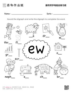 新的双字母组合练习纸