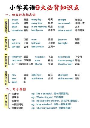 小学英语语法9大知识点 第1页