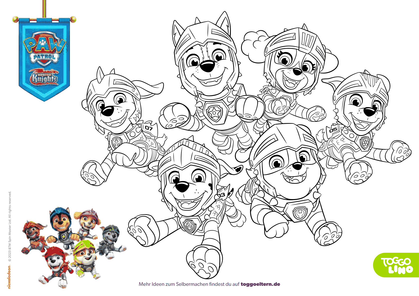 汪汪队涂色卡 第1页