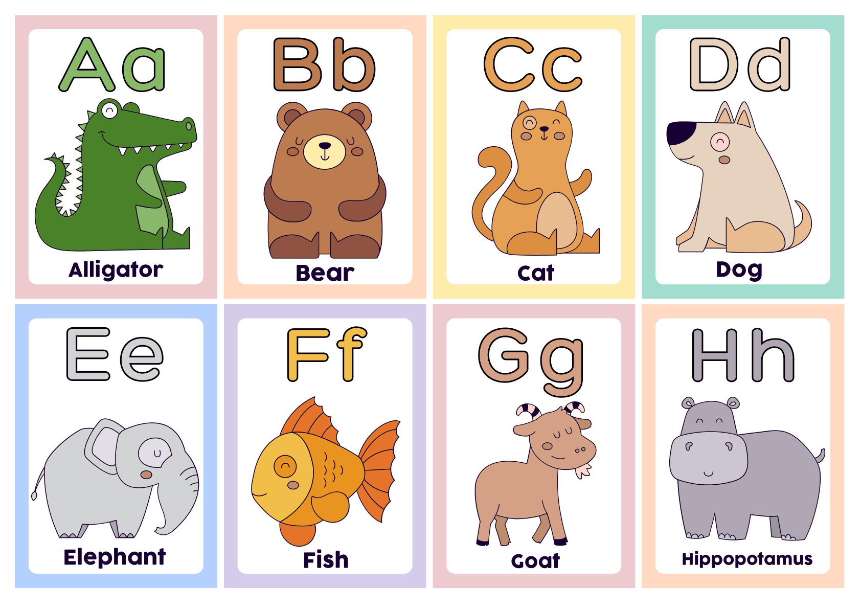 动物字母闪卡 第1页