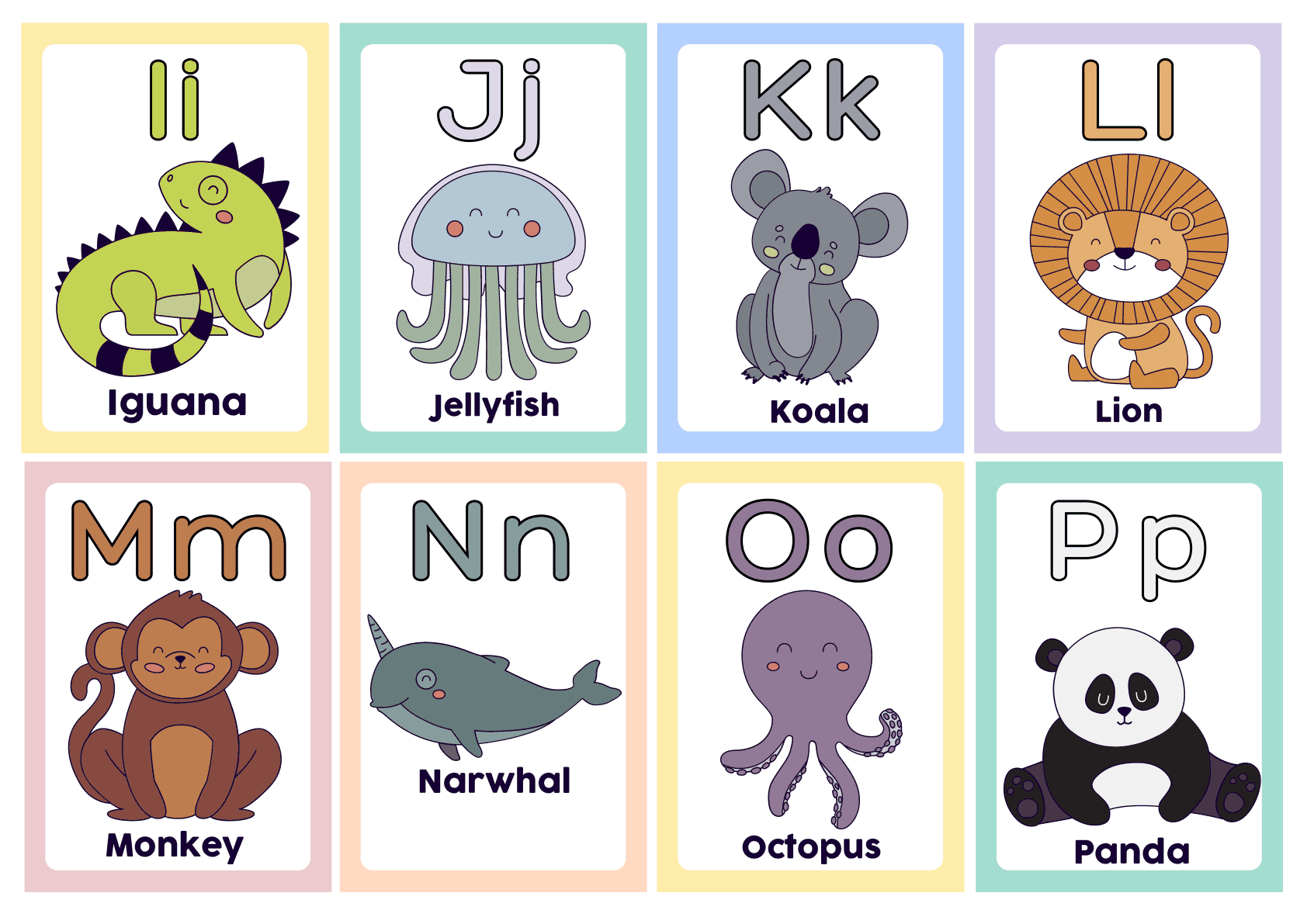 动物字母闪卡 第2页