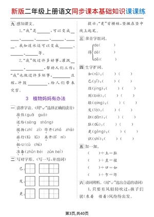 25新版二上语文同步课本每课基础知识课课练含答案40页 第3页