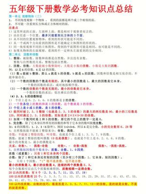 五年级下册数学必考知识点总结(1)(1)