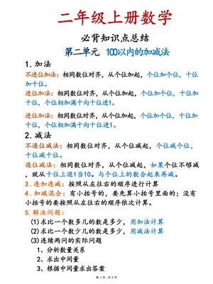 二上必背知识点总结+必背公式汇总（8页） 第2页