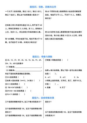 五年级下册数学因数和倍数常考题型 第2页