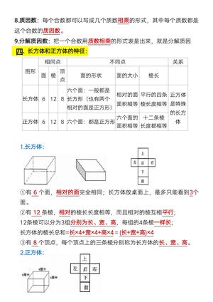 五下数学必背知识点汇总 第3页