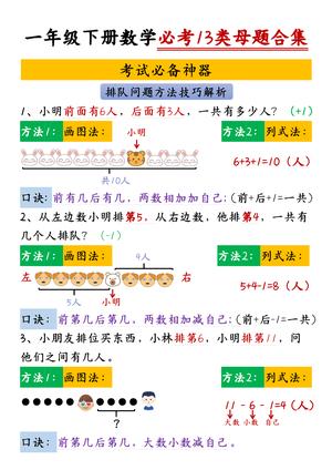 数学必考13类母题练习 - 一年级下学期 - 数学