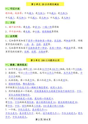 一年级（下）数学知识点汇总人教 第2页