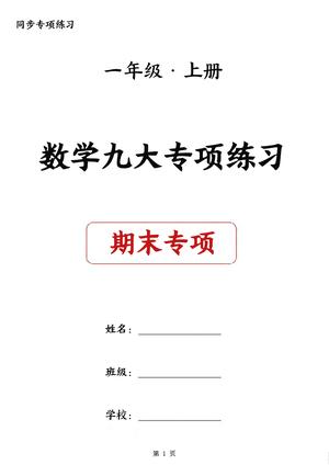 数学九大专项练习 - 一年级上学期 - 数学
