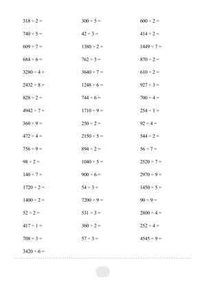 ▲口算题（除数是一位数的除法）连打版 2000题 第2页
