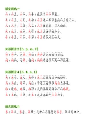 一年级（上）语文生字组词造句 第3页