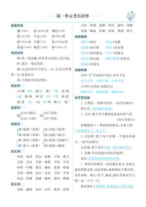 47988_五年级上册语文1-8单元考点清单 第1页