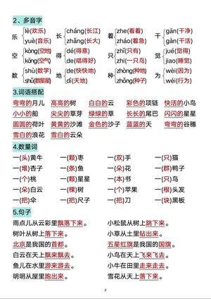 10、一年级（上）语文重点预习打印(1) 第2页