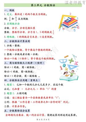 必背知识点汇总人教_六年级上学期_数学 第3页