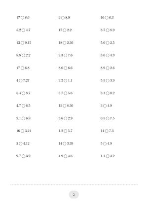 口算题 (小数比大小) 500题 第2页