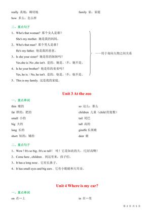 三（下)人教版PEP英语单词及短语 第2页