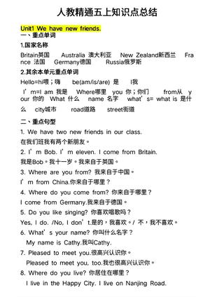 31_人教精通五上英语知识点总结