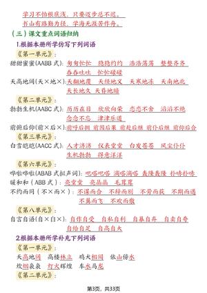 1607期末复习必考知识点十大高频考点归纳语文_四年级下学期_语文 第3页