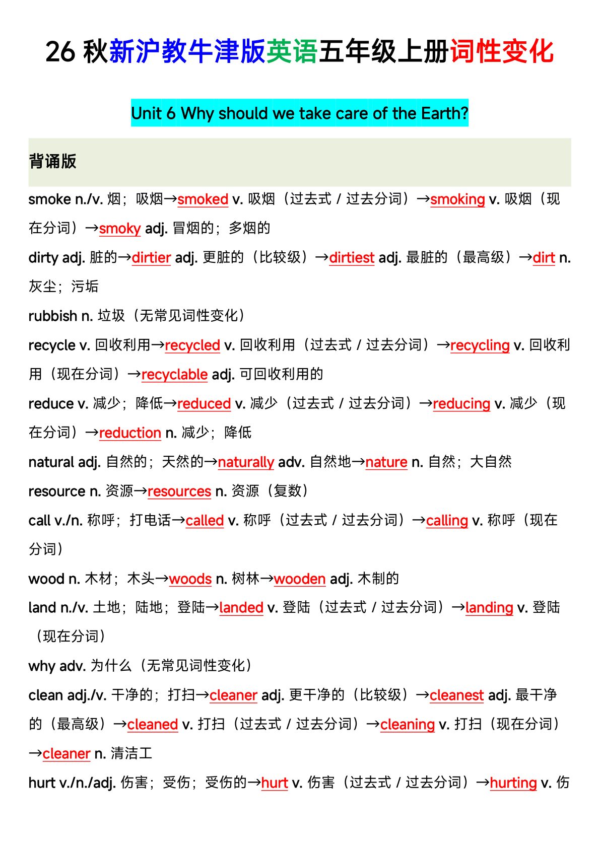 04_26秋沪教牛津版英语五年级上册U5-U8单词词性变化 第4页