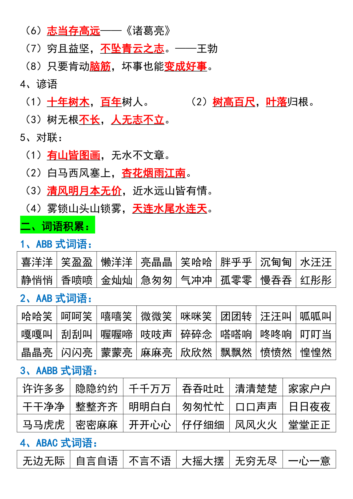 二年级上册语文期末必考知识点汇总 第2页