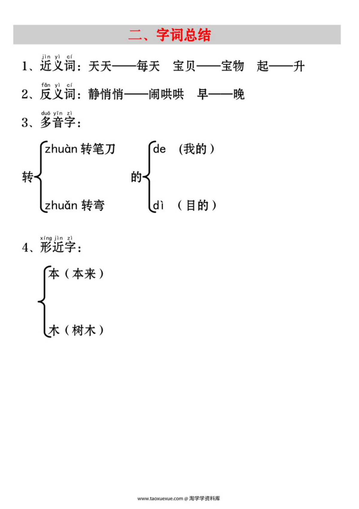 63631_一年级上册语文小书包考点知识汇总 第2页
