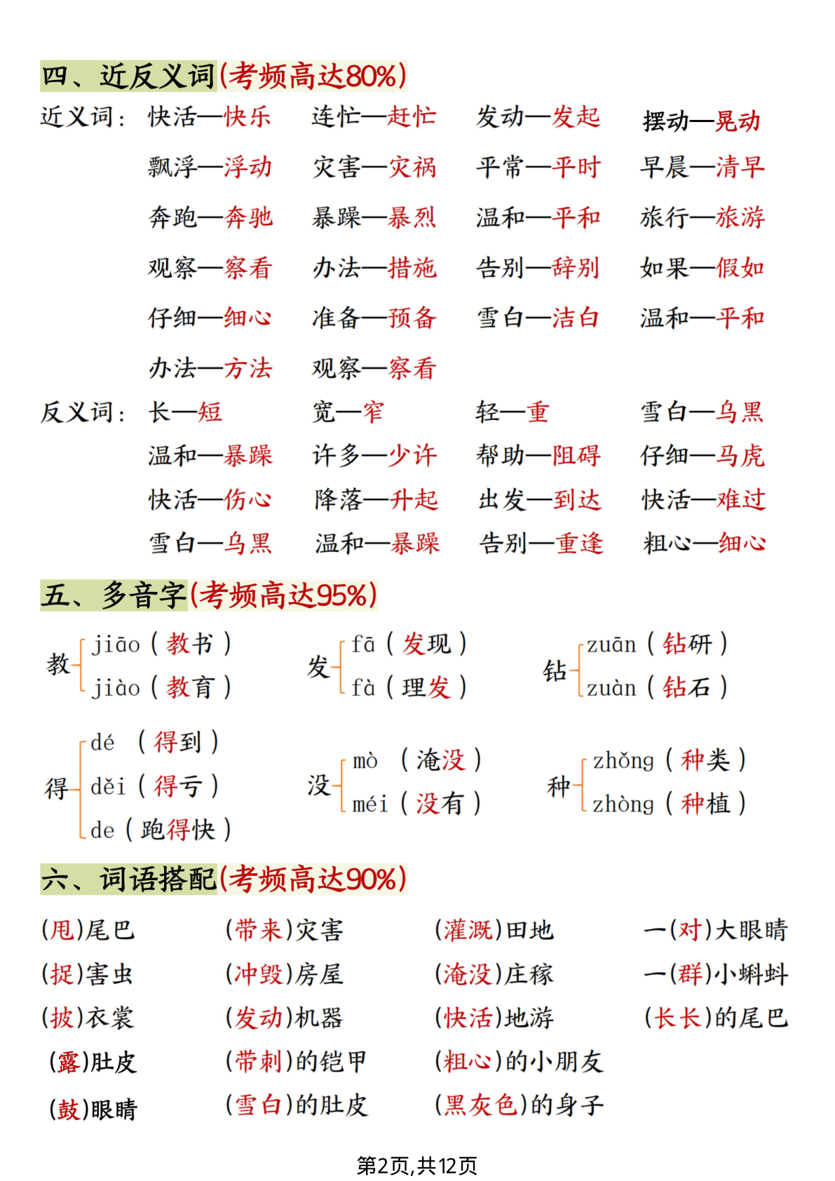 二上语文期中复习高频考点总结 第2页