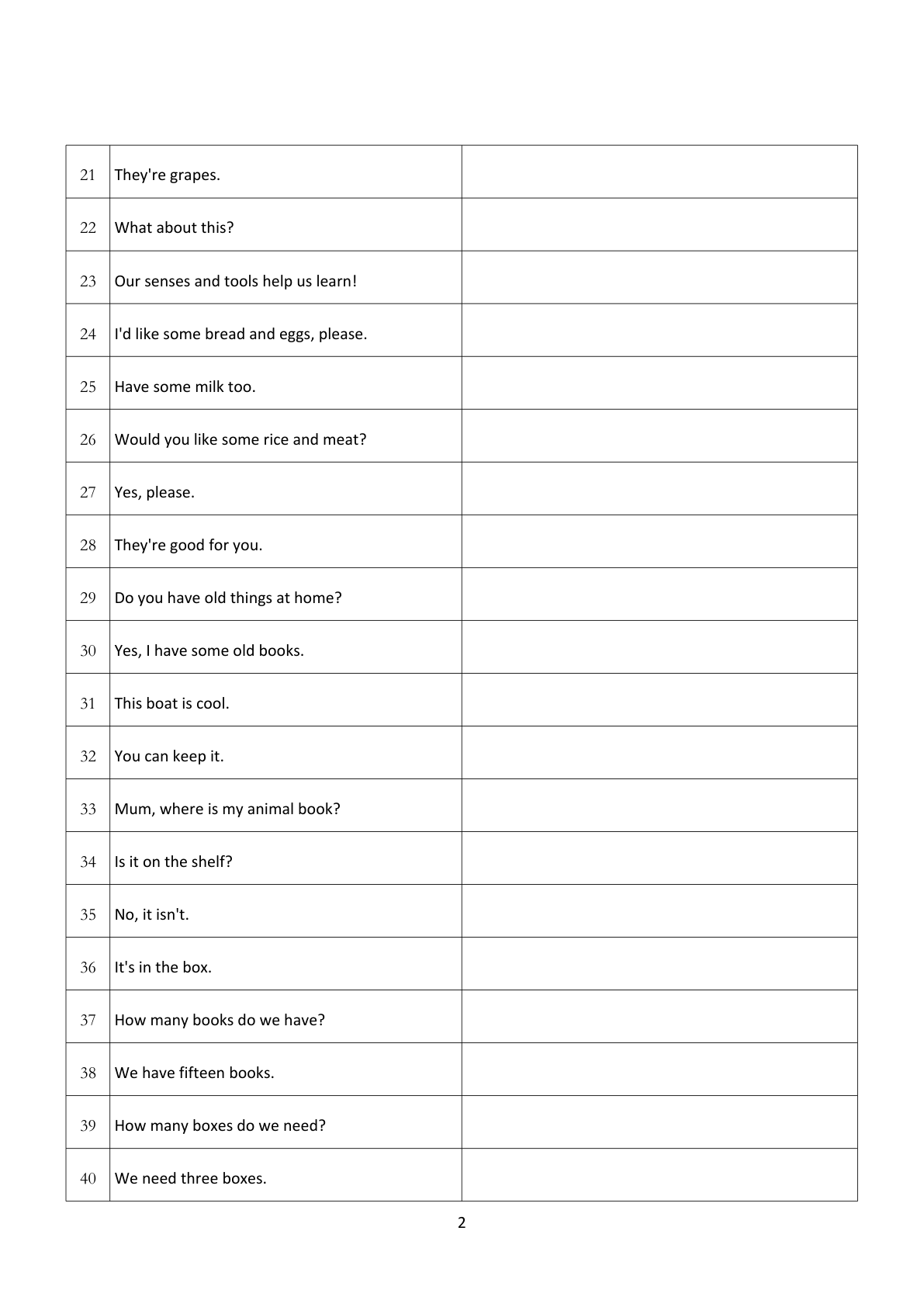 2025春新版三下人教pep英语单词默写练习（英译中）-Useful expressions1-6 第2页