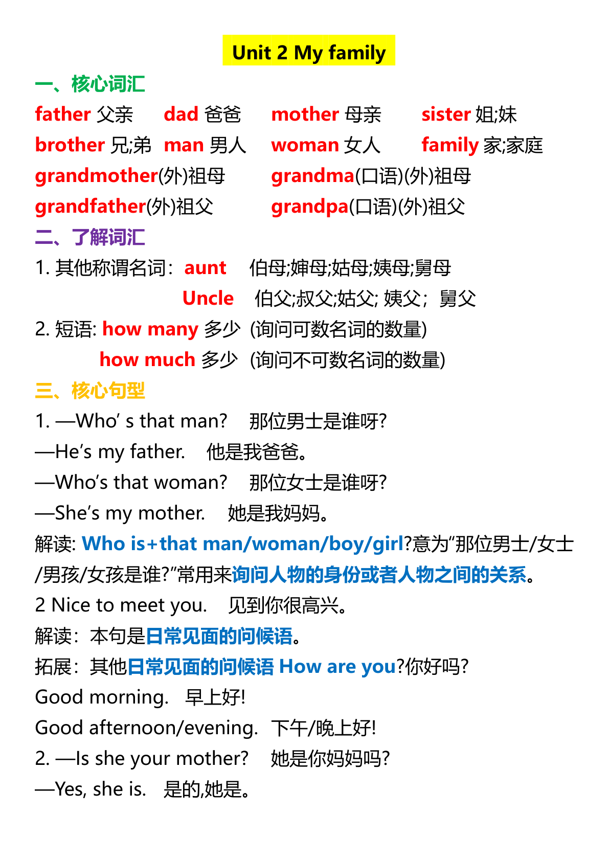 三年级下册英语1-6单元知识点汇总 (1) 第3页