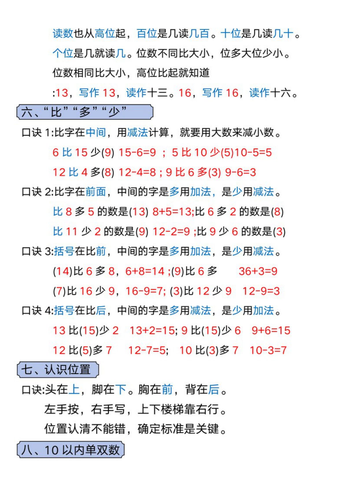 62830_一年级数学上册必备知识点口诀 第3页
