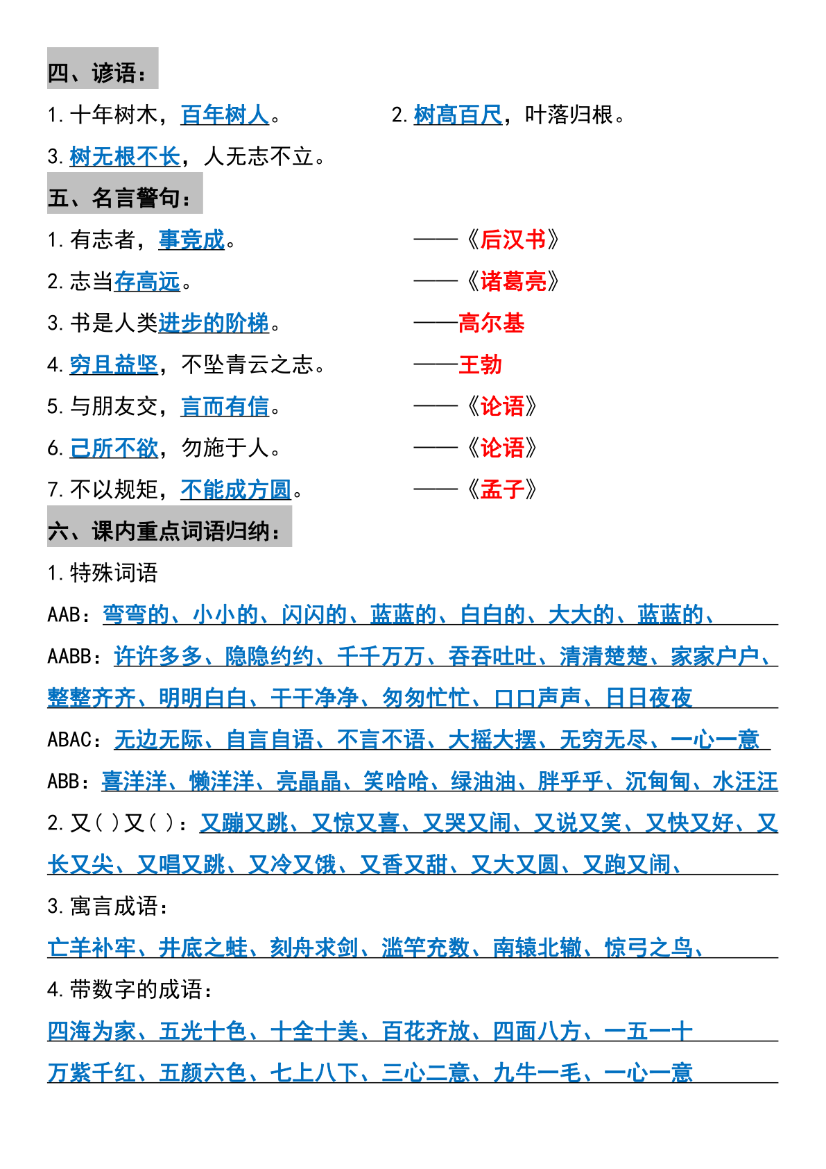 二年级上册语文全册高频考点梳理 第2页
