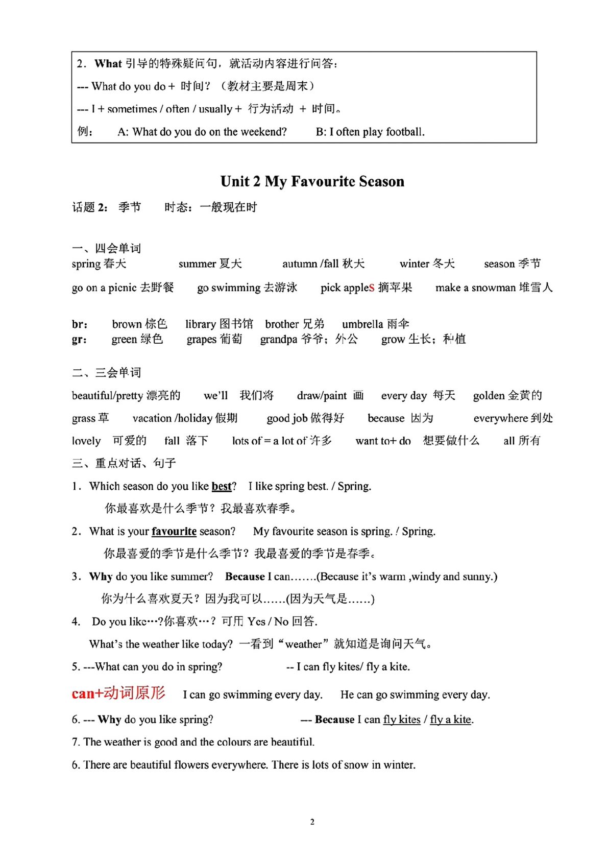 39_五年级下英语重点知识点梳理人教版 第2页