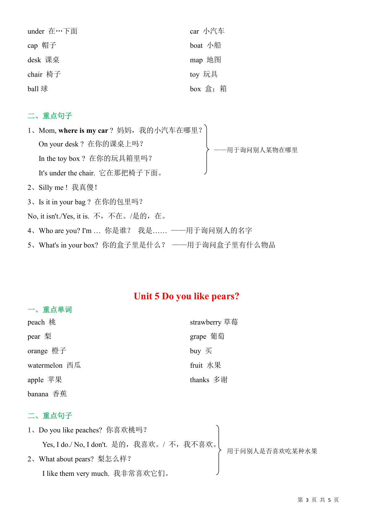 三（下)人教版PEP英语单词及短语 第3页