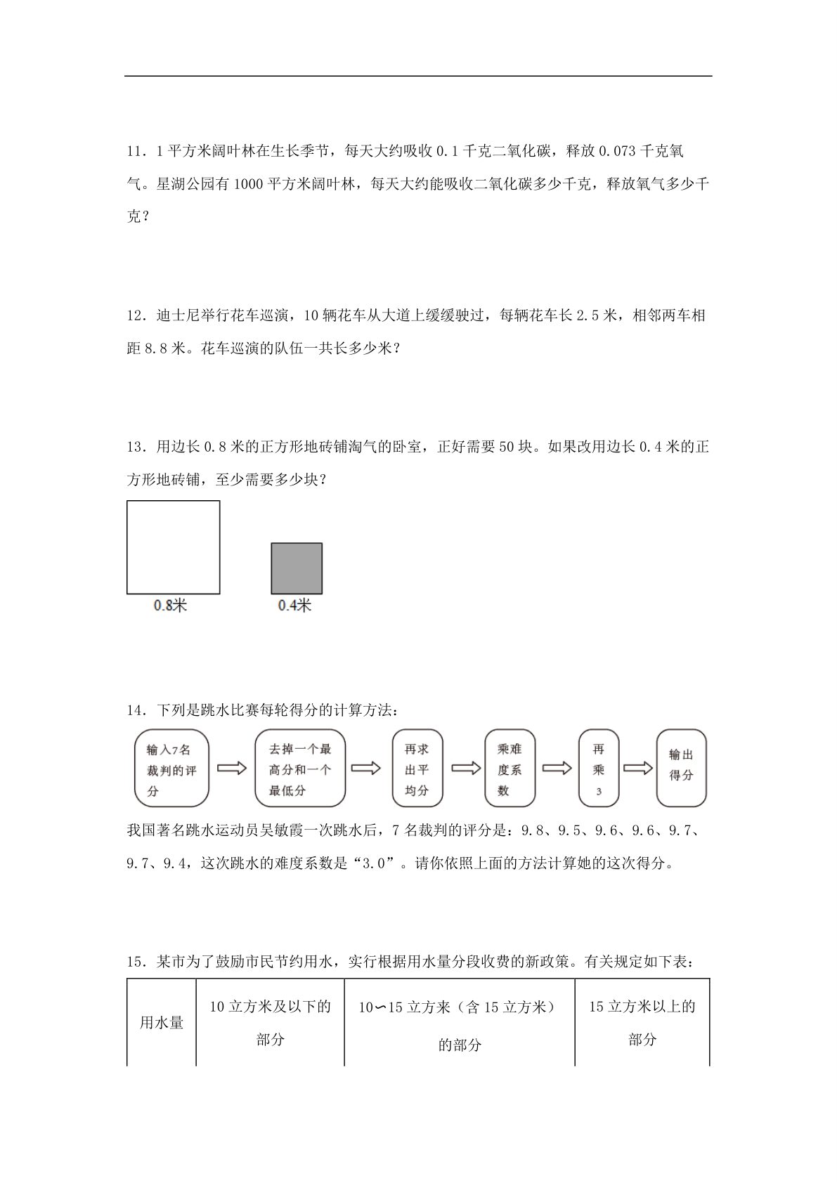 62336_第5练 小数乘法和除法 应用题常考易错题专项汇编（试题） 小学数学五年级上册（苏教版，含答案） 第3页