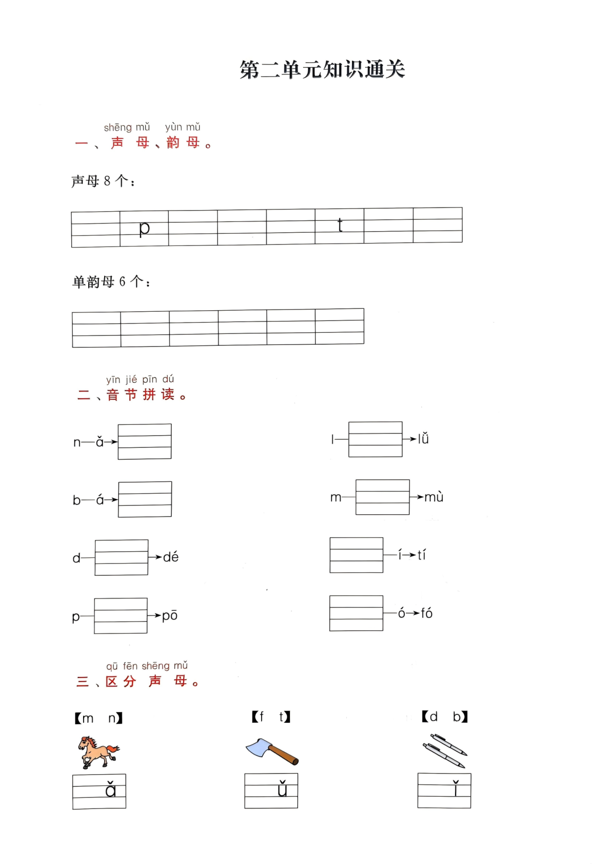 新版一年级 语文上册单元知识通关 第3页