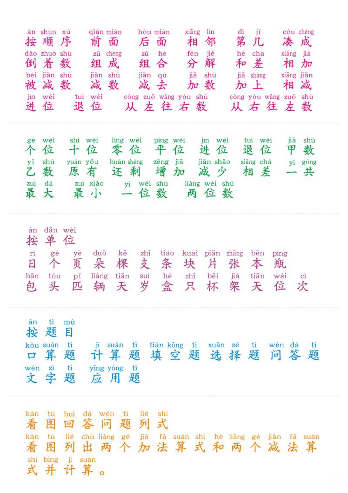 59303_一年级数学题常用字必认字 第3页