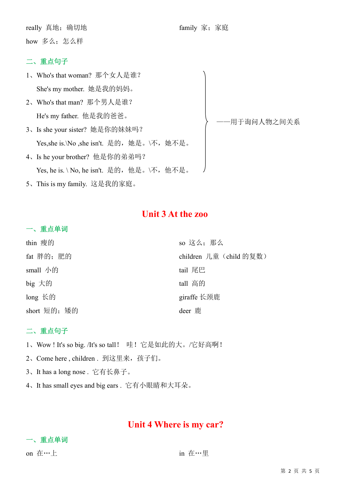 三（下)人教版PEP英语单词及短语 第2页