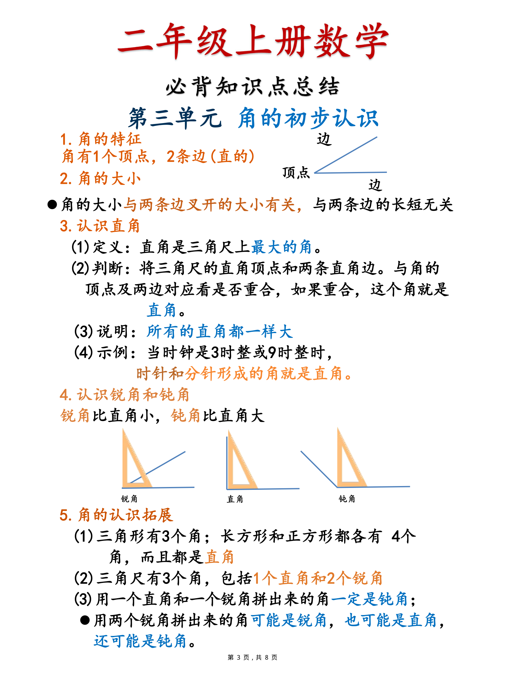 二上必背知识点总结+必背公式汇总（8页） 第3页